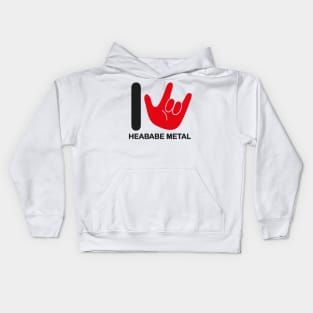 I Love Heababe Metal Kids Hoodie